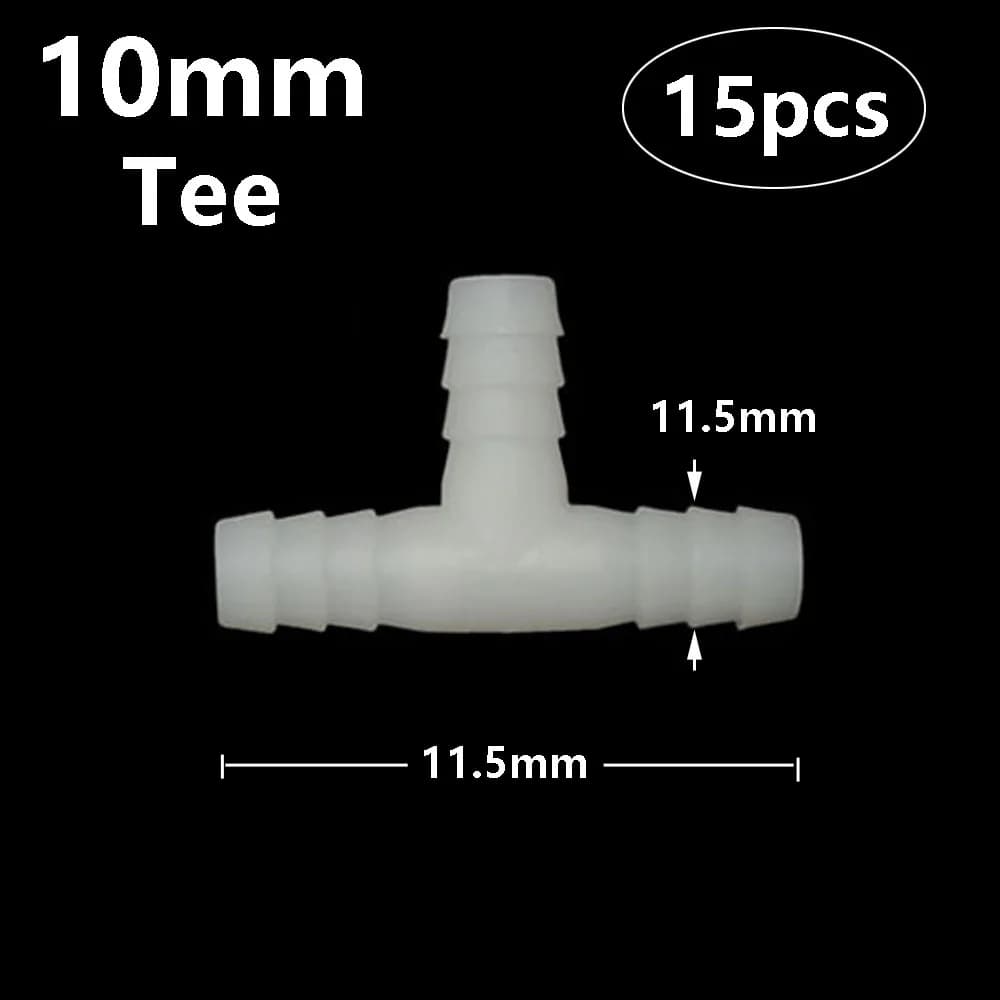 15pcs 8mm 10mm Y-type Tee Cross Hose Connector Splitter Fittings Water Pipe Coupling Aquaculture Water Dispenser Adapter 15pcs