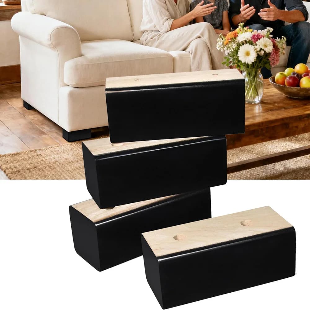 Rialzi per Mobili in Legno, Rialzi Universali Rettangolari per Letto, Piedini per Divano, Gambe di Ricambio per Sedia e Tavolo, Blocchi in Legno Resistenti