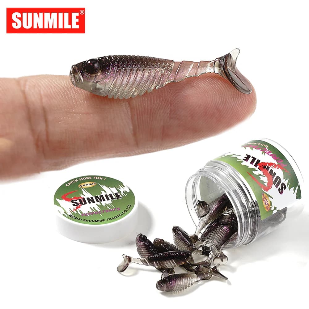 SUNMILE 20 pz Pesca Esca Morbida Verme Esche Artificiali 3.6 cm/0.8g Pesca Alla Roccia Wobblers Leurre Souple Richiamo Pesce Persico Trota Spigola Esche
