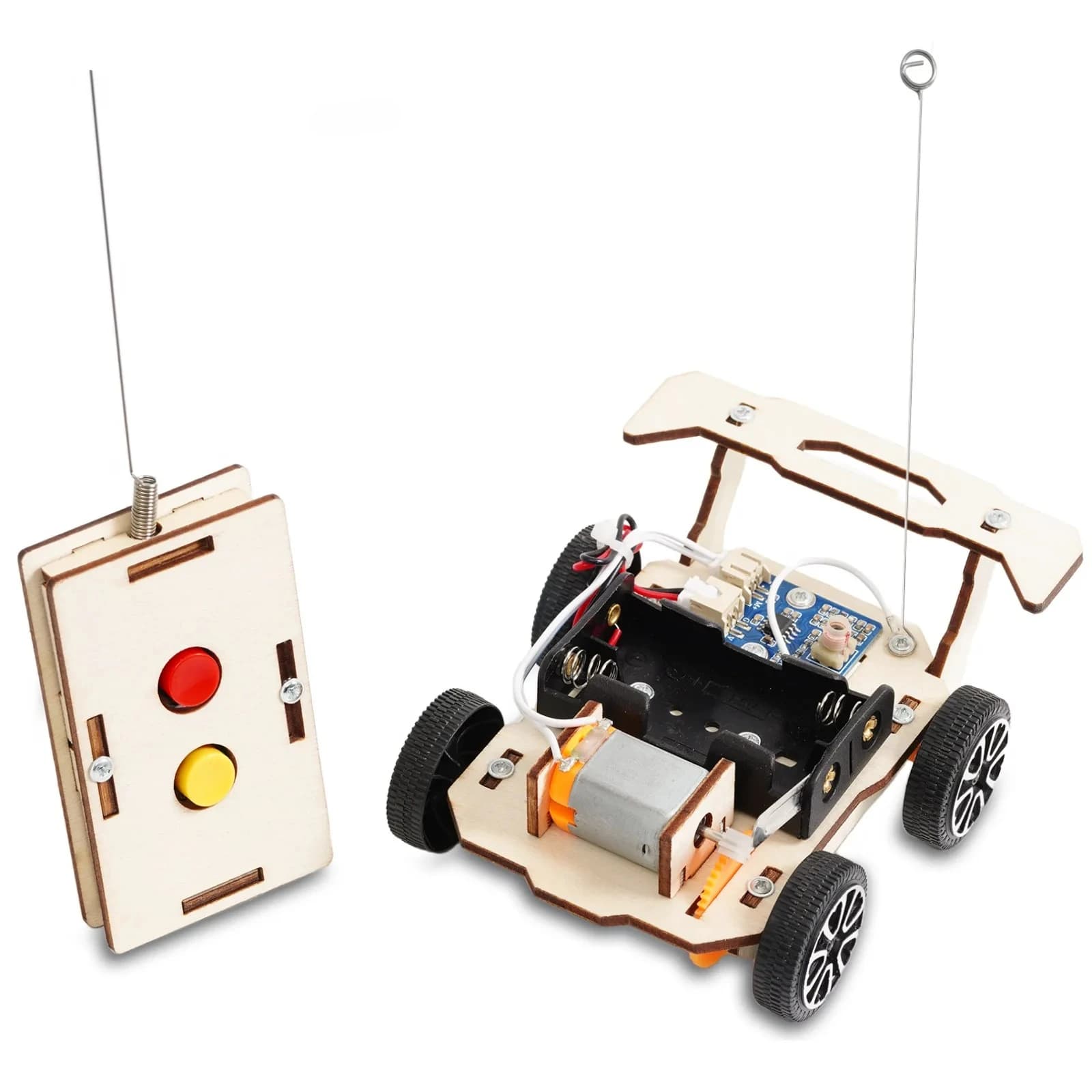 Fai da te Mini Solar Wireless telecomando auto giocattolo scienza giocattolo educativo assemblaggio giocattoli RC modello di veicolo per auto in legno per bambini