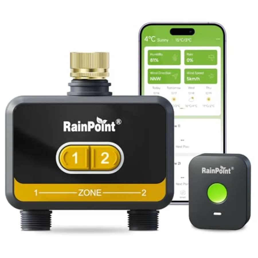 Timer WiFi for Garden Pipe with Input in Yellow Brass for Intelligent Irrigation Control
