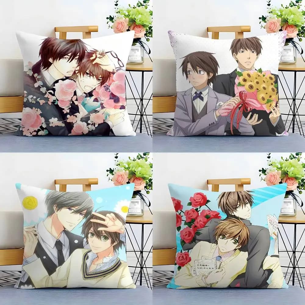 Anime S-Sekaiichi Hatsukoi Pillow Case Sofa Decorative Home Double-sided Printing Short Plush Cushion Pillow Cover Holiday Gift
