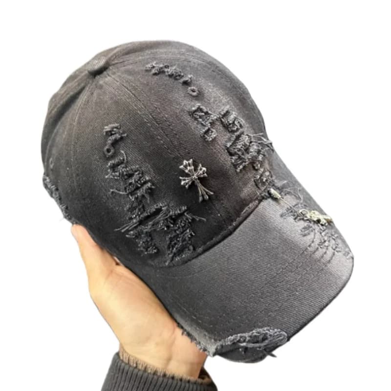 Cappello da Baseball Trendy con Fori, Nuovo Stile Punk Y2K, Cappello a Croce Personalizzato per Uomo e Donna, Cappelli Casual Hip-hop a Becco d'Anatra