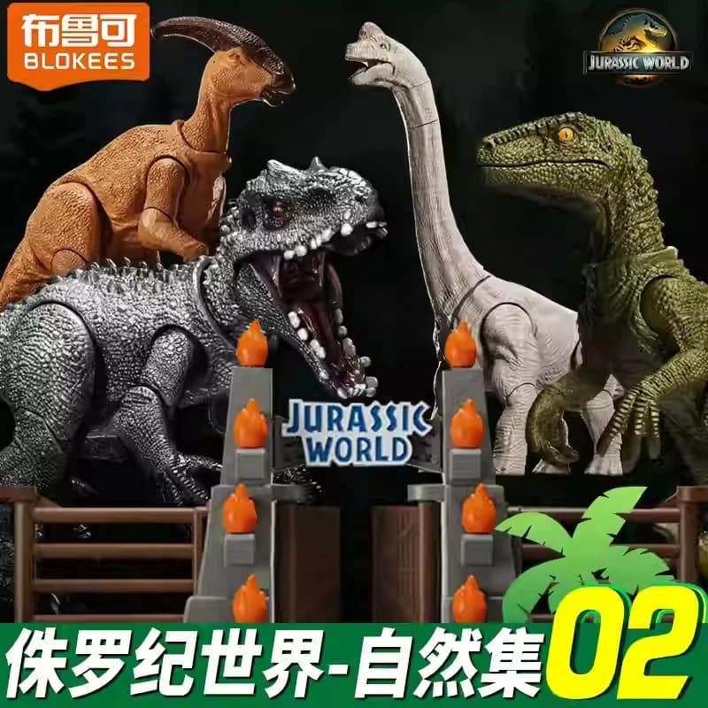 Blokees Jurassic World Edizione Sorpresa Vol. 2 Puzzle di dinosauri con blocchi da costruzione, scatola a sorpresa, ornamento raffinato, regalo di compleanno per ragazzi