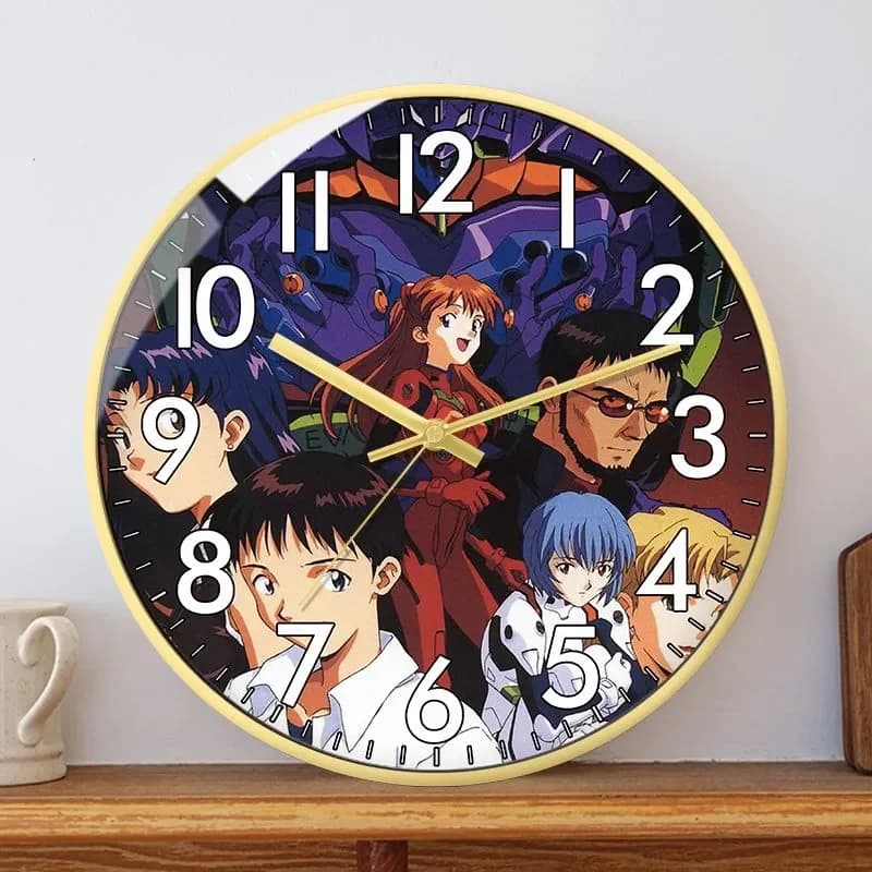 Orologio da parete Evangelion del nuovo secolo Simpatico anime Decorazioni per la casa Orologi da parete digitali da 10 pollici Orologio da ufficio per soggiorno dei cartoni animati Regali per bambini