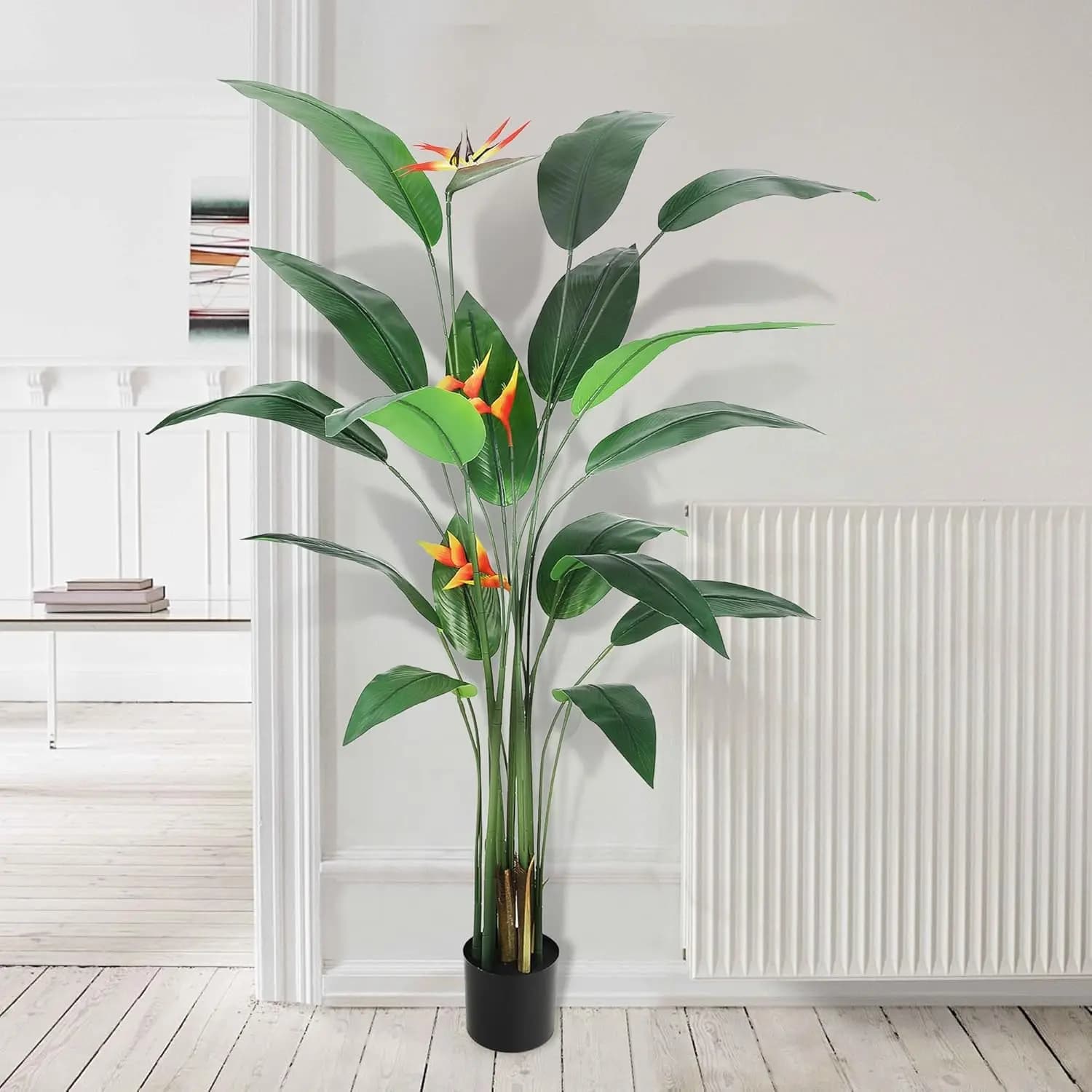 Artificial plant for bird paradise from 7 feet, fake tree with stable planter for interior and exterior, realistic fake plant with rubber