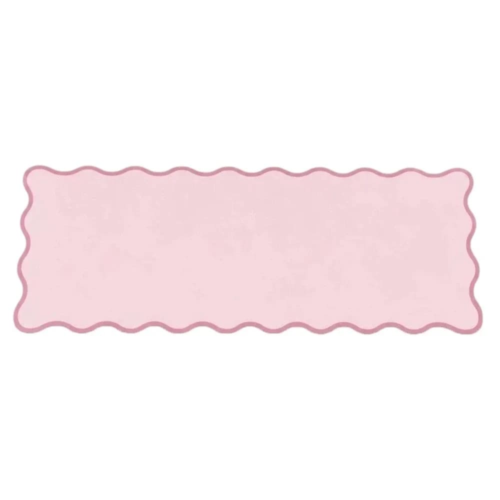 Sweet PU Leather Desk Pad Non Slip Wave Edge Keyboard Mat Large Simple Desktop Cover Gaming Room