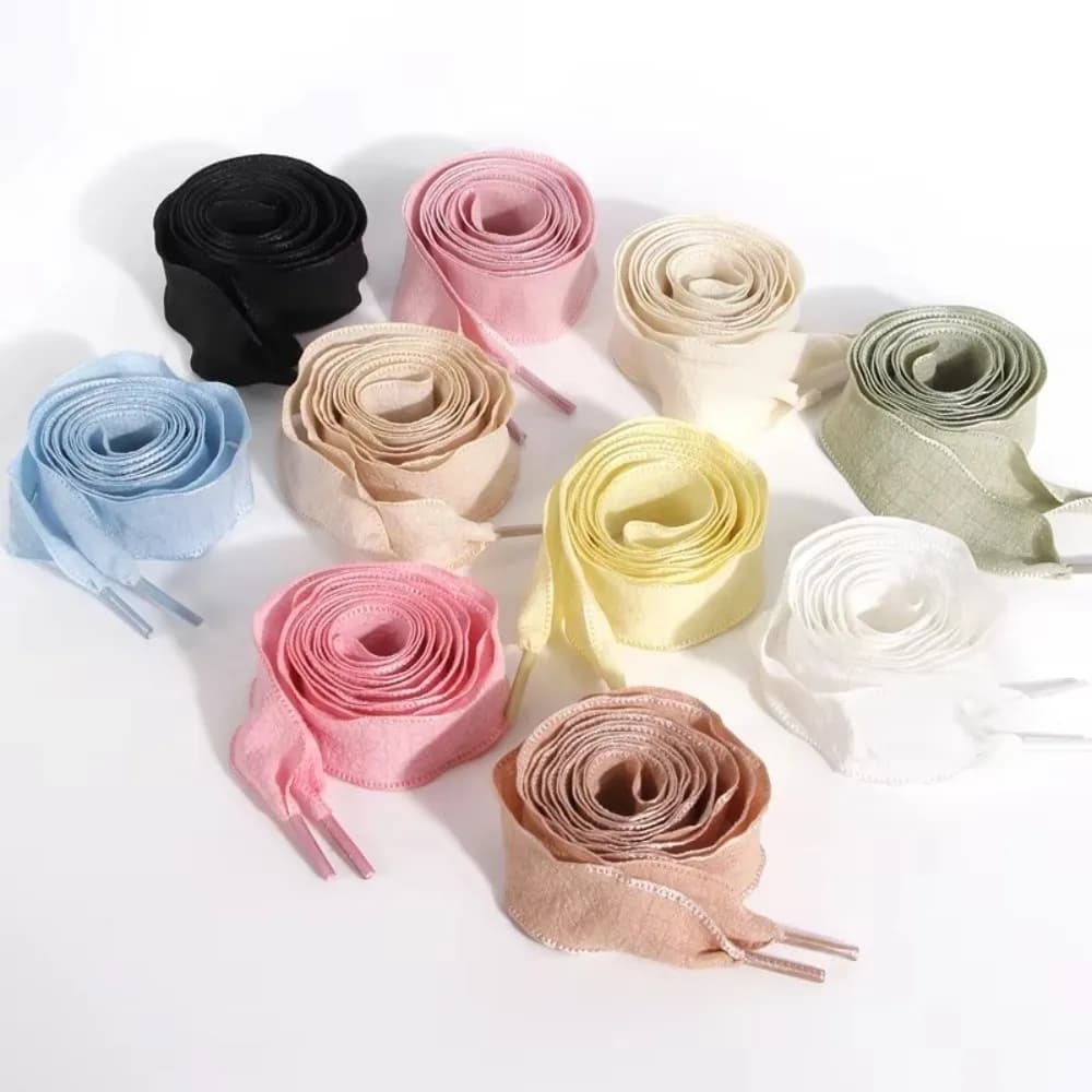 Shoes Accessories 2.5cm Wide Fishtail Yarn Shoelaces Colorful 120cm Bubble Shoelace Lotus Leaf Edge Pleated Sneakers Rope Women