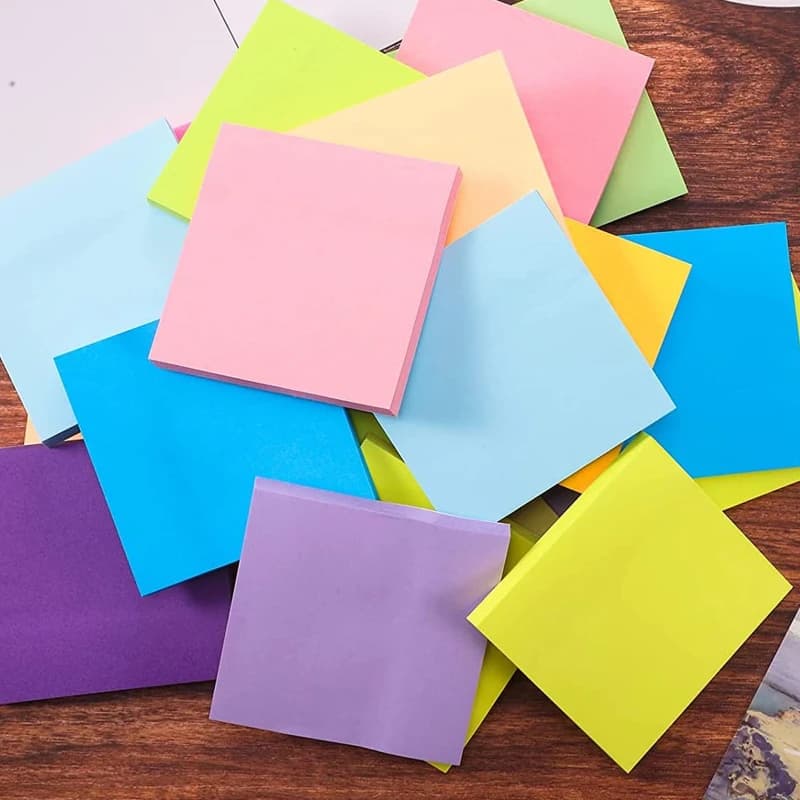 Note per ufficio e studio da 3x3 pollici Note adesive a colori fluorescenti Note adesive per studenti Messaggio a strappo e taccuino per prendere appunti