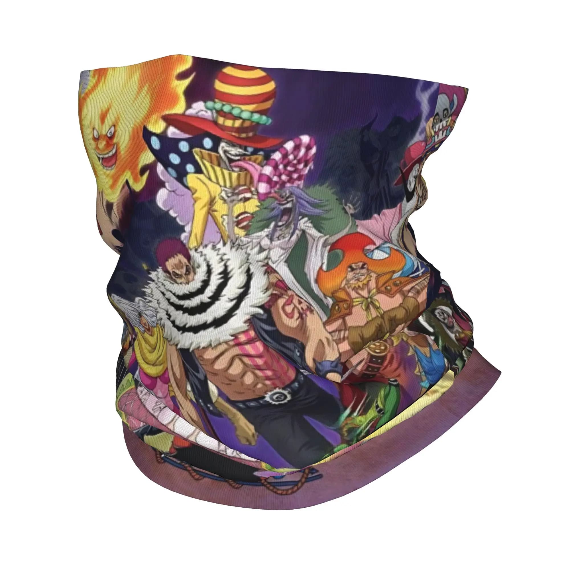 Bandana One Piece con stampa Luffy, sciarpa avvolgente, calda maschera per il viso, traspirante, unisex, per adulti, ideale per la guida.