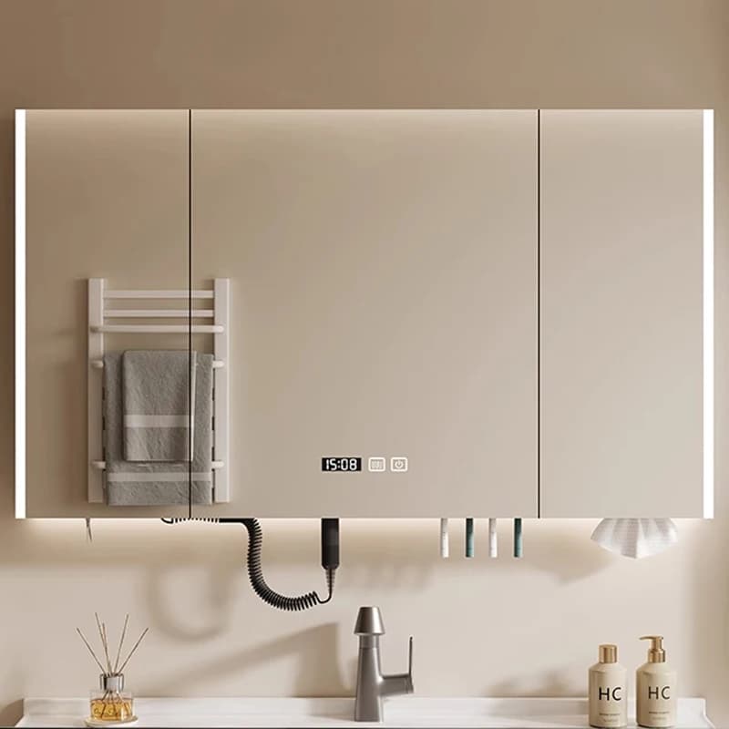 Specchio da bagno intelligente di lusso nordico Specchio da bagno a parete con luce a LED antiappannamento Specchio da bagno semplice Mobili da bagno FYBC