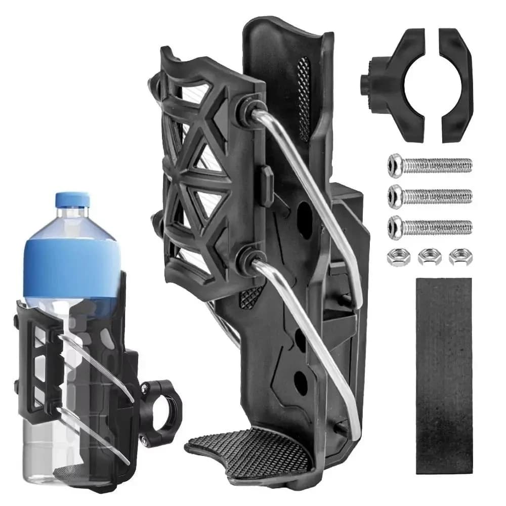 Adjustable bike glass stand, 32-77 mm handlebar water bottle holder for Harley Honda Suzuki Yamaha, Kawasaki KTM