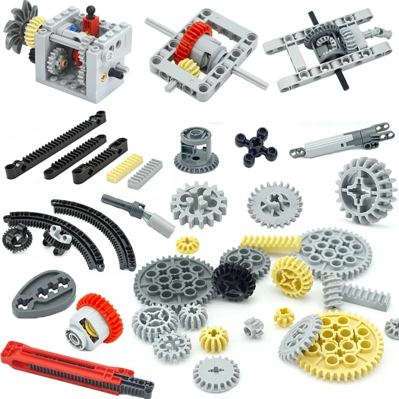 MOC Gear Rack Differential Technical Building Blocks Parts Gear Rotating Platform Compatible 76244 61927 4019 3647 35185 Leduo