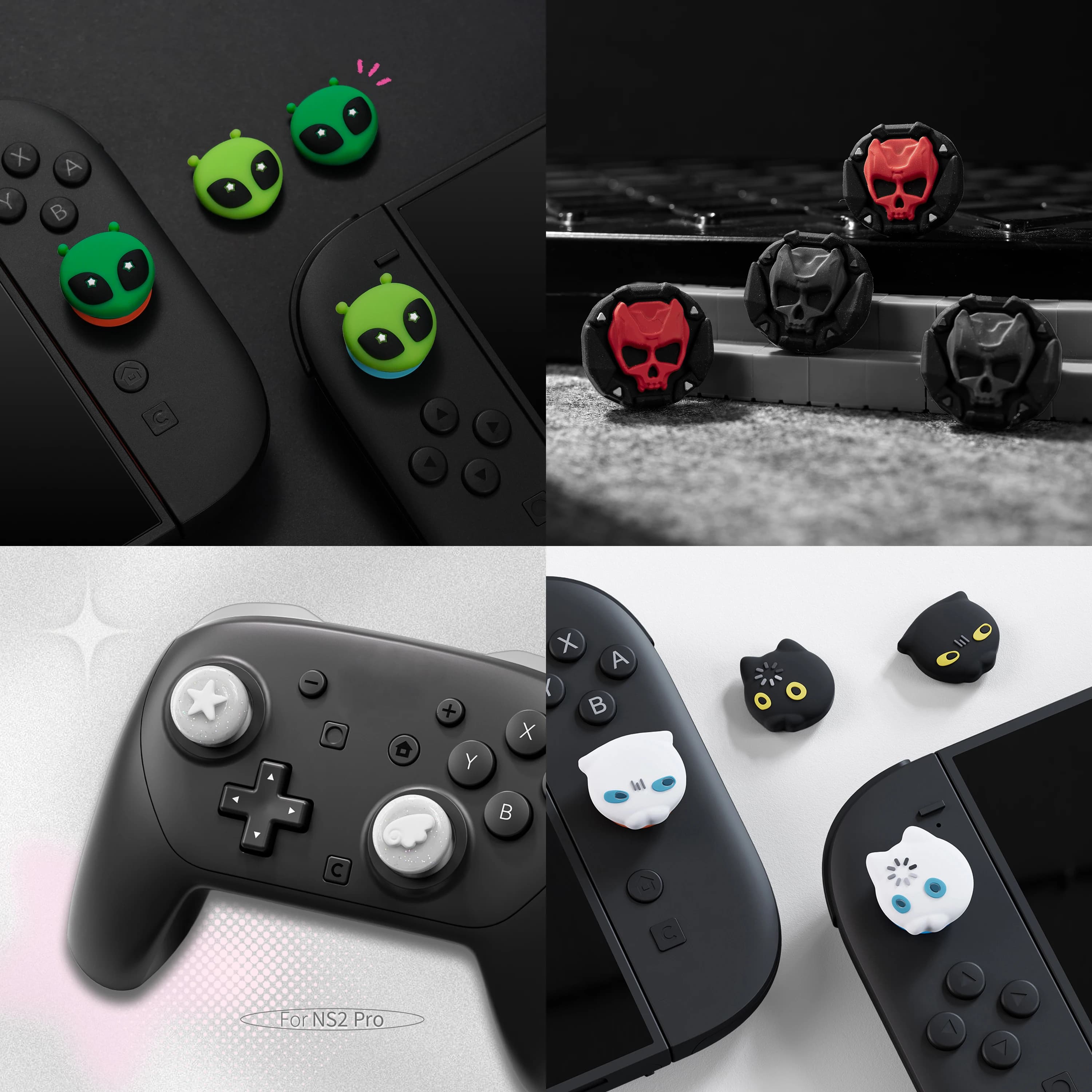 Cool Designs Silicone Joystick Thumb Stick Grip Cap Protective Cover For Switch 2 Joycon/NS2 Pro Game Controller Protector Case