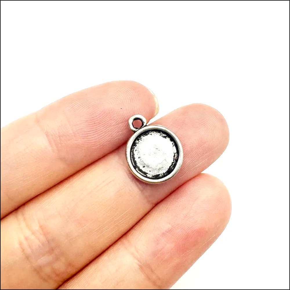 New Inside 10mm Picture Frame Retro Tibetan Silver Plated For Bracelets Charms Making Jewelry HCJBAB