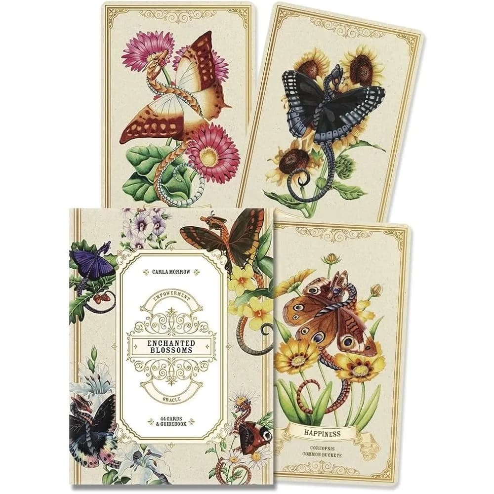 Carte Oracle per l'empowerment di fiori incantati da 10,4 * 7,3 cm Carte da 44 pezzi