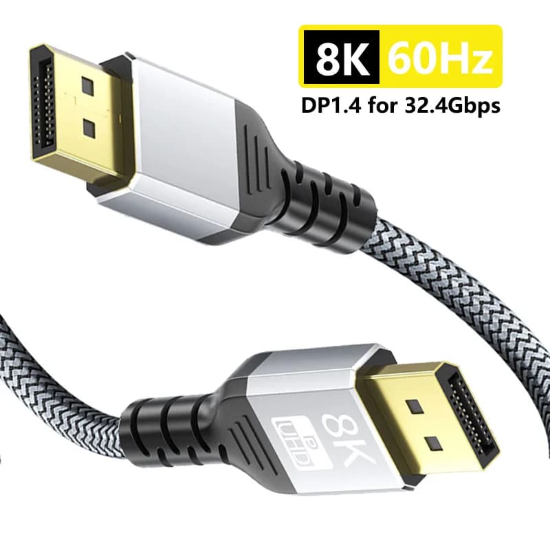 Cavo Displayport DP a DP Cavo audio video 8K 60Hz Cavo porta display in rame puro 30AWG per monitor proiettore TV Box portatile