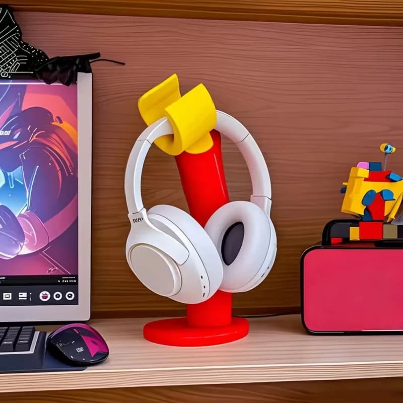 1pc Beautiful Creative Desktop Headphone Stand Practical Headphone Hook Shelving Game Setting Headphone Base Home Accessories