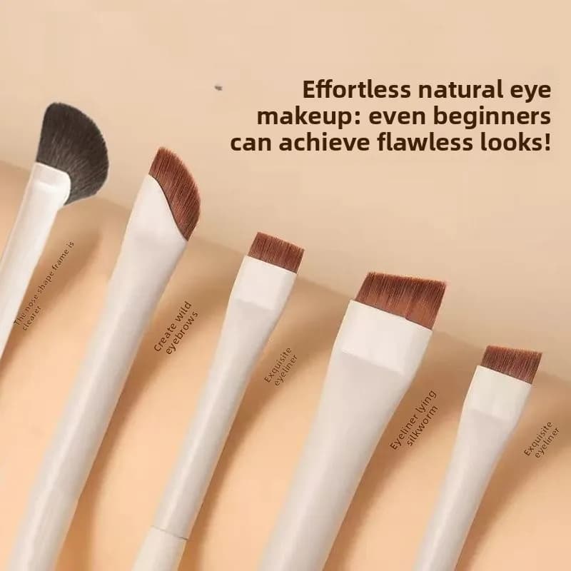 Set di 5 Pennelli per Occhi con Lama Ultra Sottile, Pennello di Precisione a Forma di Falcetto per Trucco Occhi Aegyo Sal