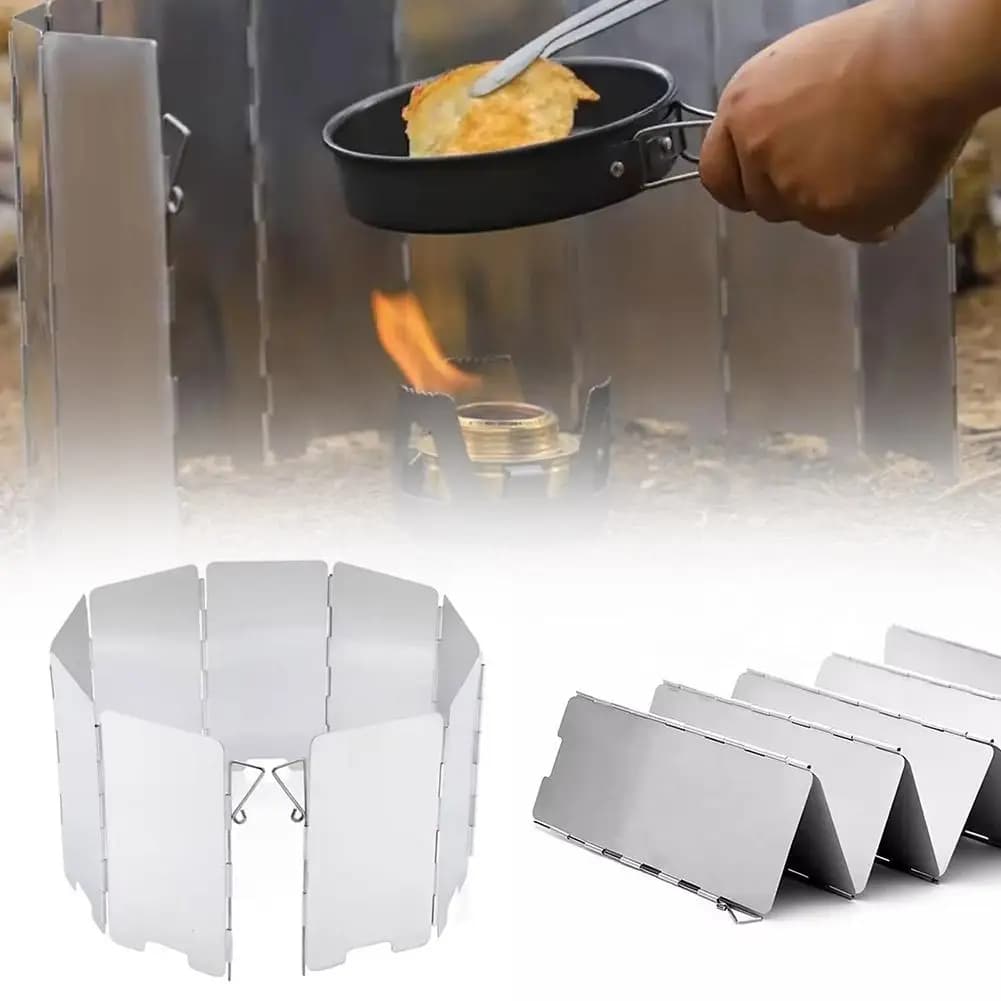 Outdoor Foldable Windproof Protector Camping Stoves Windscreen Gas Stoves Windproof Deflectors Steering equipment accessories