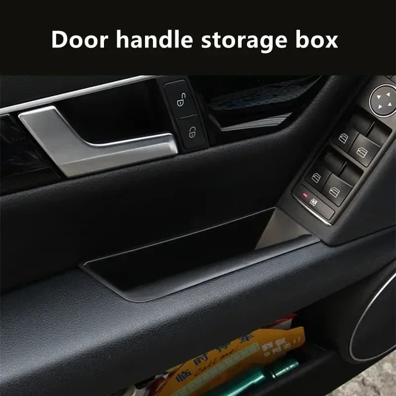 Scatola portaoggetti per maniglia porta anteriore per Mercedes Benz Classe C W204 2008-2014 Vassoio contenitore Accessori per organizer per auto