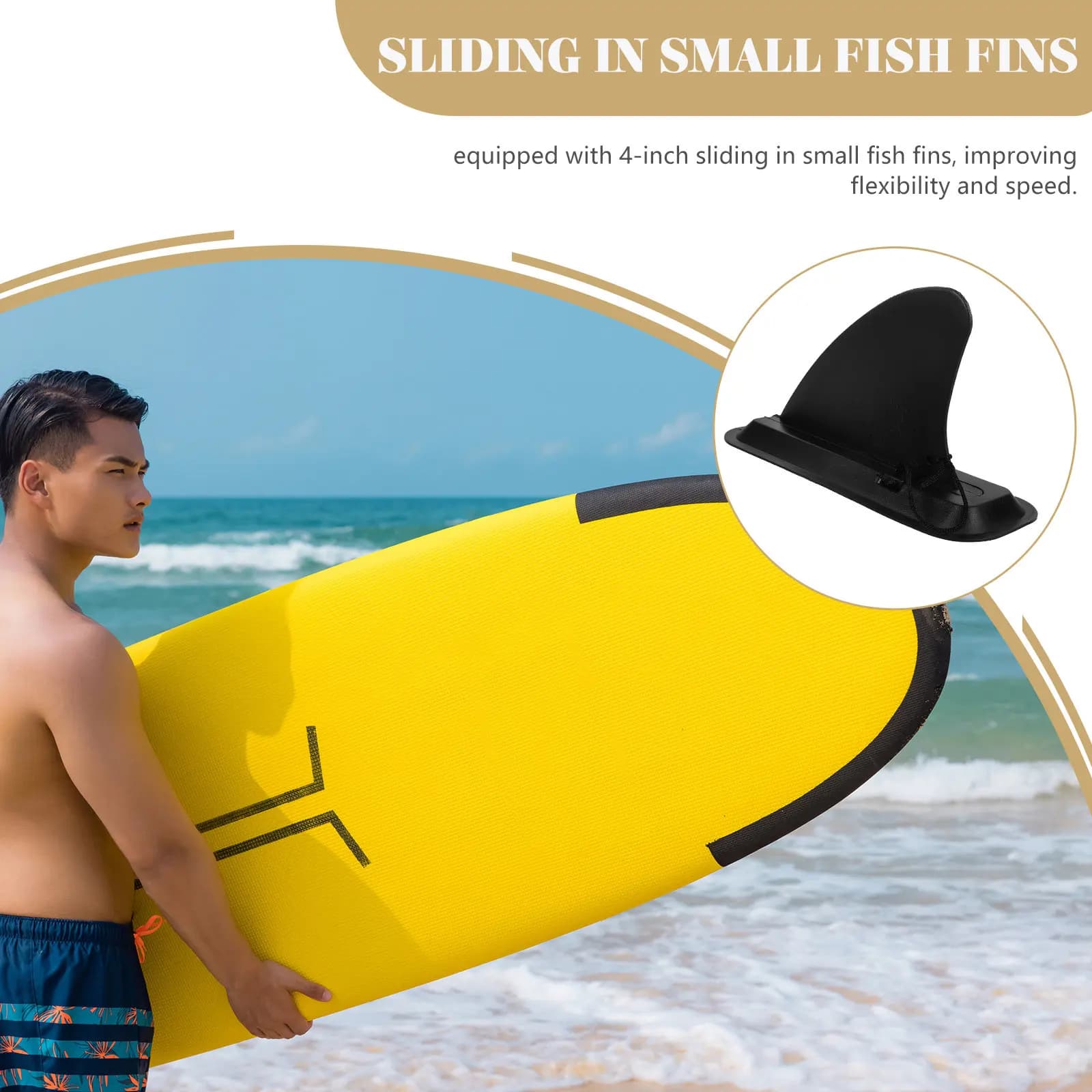 Set di Pinne per Tavola da Surf in Plastica Resistente, Design Scorrevole Staccabile per SUP, Kayak, Canoa e Tavole da Surf