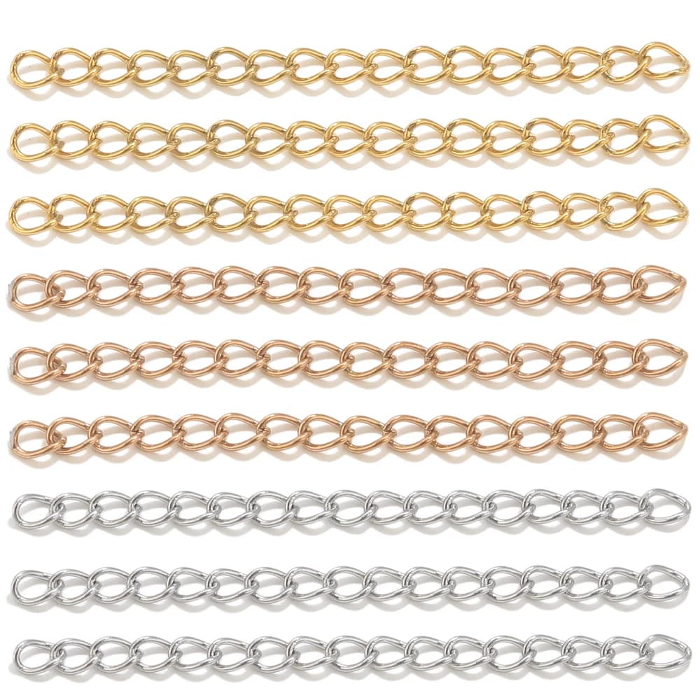 50 pz 5 cm catena di estensione in acciaio inossidabile collana in oro braccialetto estensore catene di coda per creazione di gioielli accessori fai da te