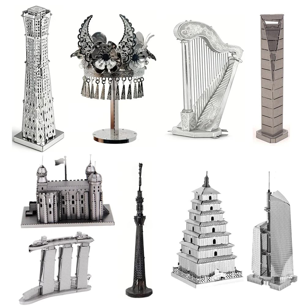 London Tower Metal 3D Puzzle, Tokyo Skytree Model, Laser Cut Fai-to-Te Kit, Adult Educational Game, Desk Decoration