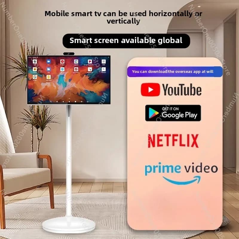 Smart TV portatile con fotocamera magnetica - Display mobile con 32 touch screen per l'intrattenimento domestico in streaming live