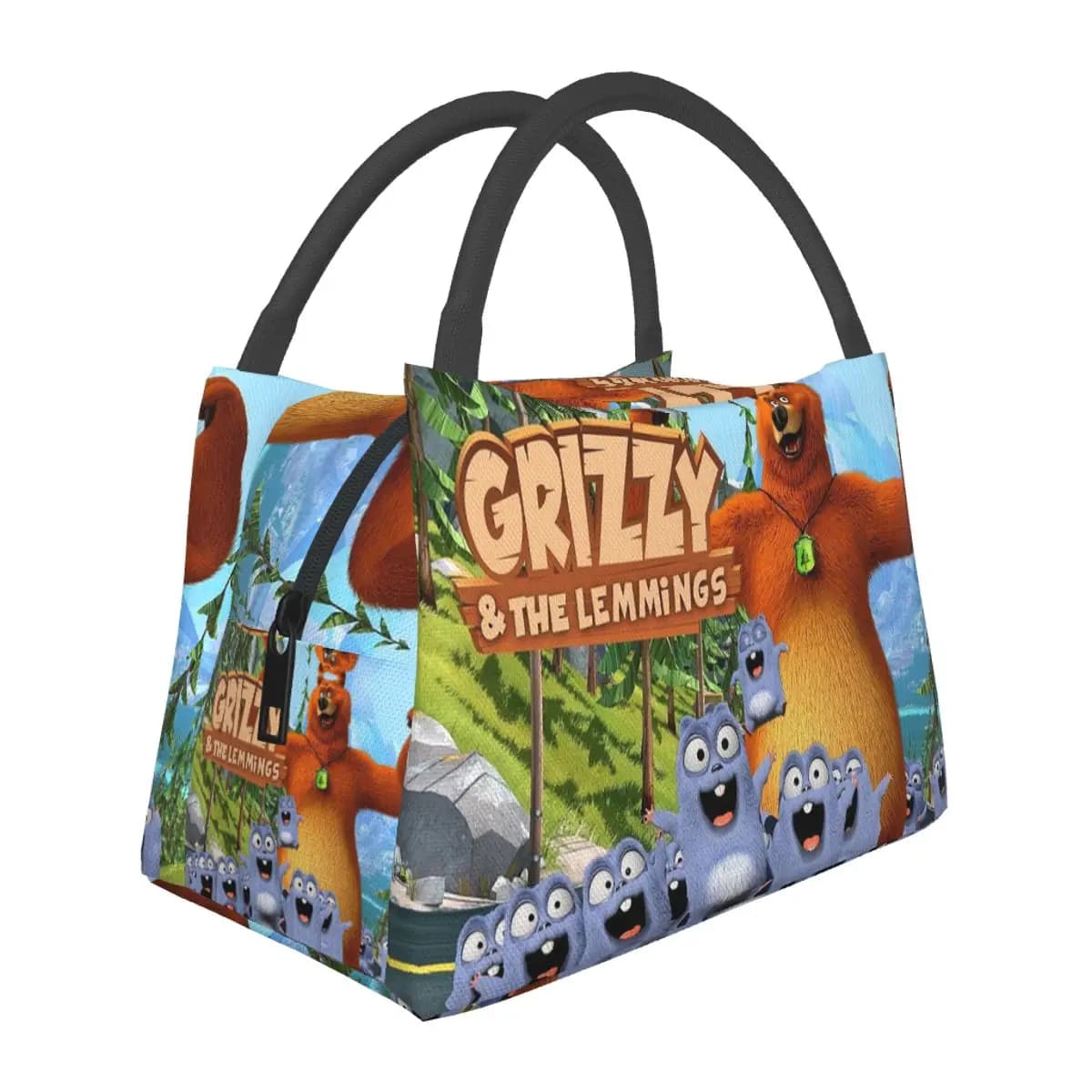Borsa termica per il pranzo Grizzy Et Les Lemmings per donna, contenitore portatile per alimenti, borsa termica per il pranzo