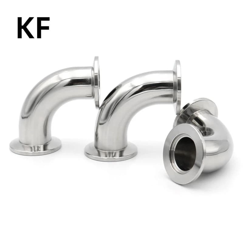 KF Vacuum 90 Degree Elbow KF16 KF25 KF40 KF50 304 Stainless Steel Tri Clamp Flange Joint Pipe Fitting Tube
