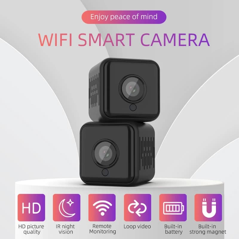 WiFi Mini Camera App Live Remote Monitor videoregistratore Audio visione notturna Micro Cam sensore di movimento videocamera di sicurezza portatile