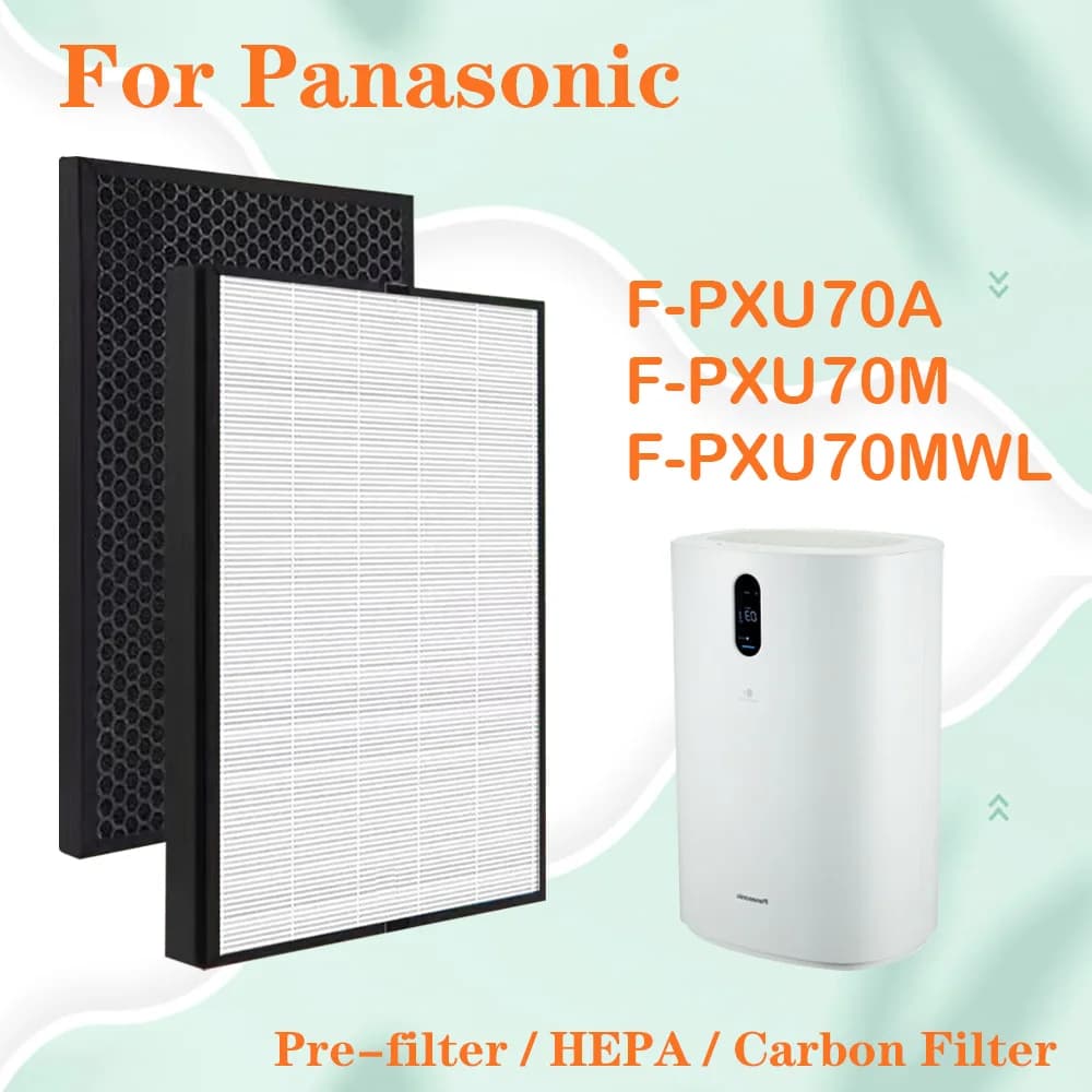Per purificatore d'aria Panasonic F-PXU70A F-PXU70M F-PXU70MWL Filtro HEPA di ricambio e filtro al carbone deodorante
