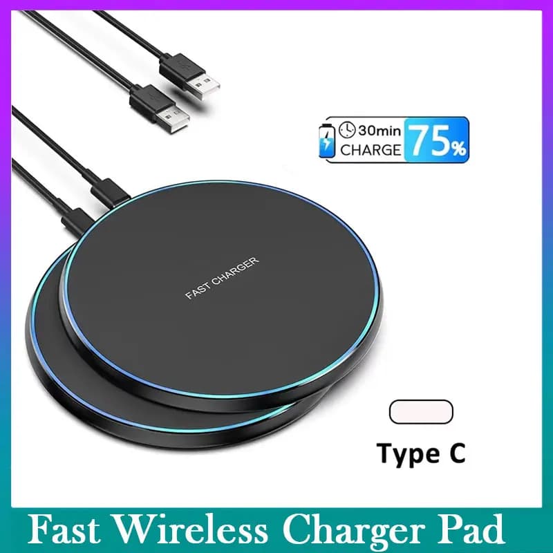 Pad caricabatterie wireless a luce LED per iPhone 16 15 14 13 12 8 X XR Samsung Xiaomi Airpods Pro Stazione di ricarica wireless veloce