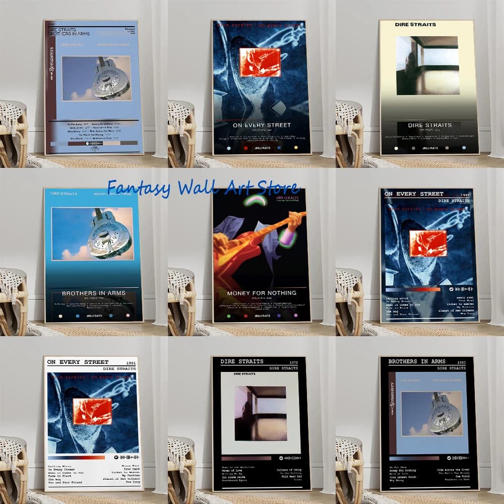 Dire Straits Rock Music Albums Brothers in Arms Communique on Every Street Cover Poster Canvas Painting Wall Pictures Home Decor