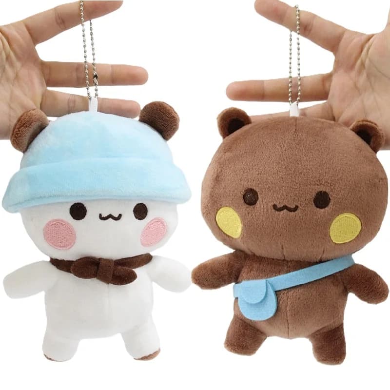 Yier Panda Bear Portachiavi in peluche Simpatico giocattolo Bubu Dudu Bello cartone animato bambola di pezza Peluche morbido Ciondolo per regali decorativi per borse