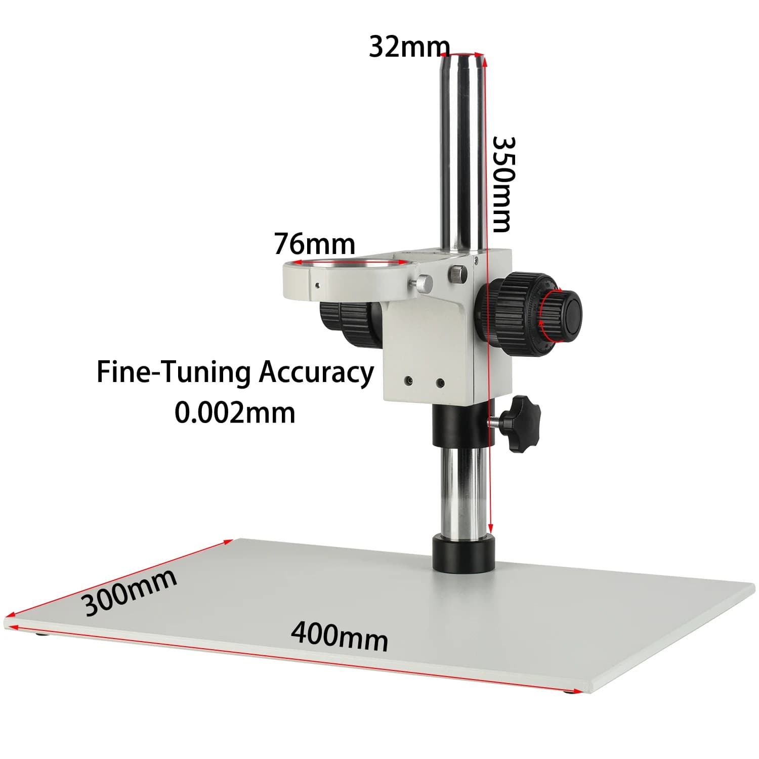 KOPPACE Supporto per microscopio Precisione di regolazione fine 0,002 mm Diametro lente 76 mm Dimensioni base 400 * 300 mm