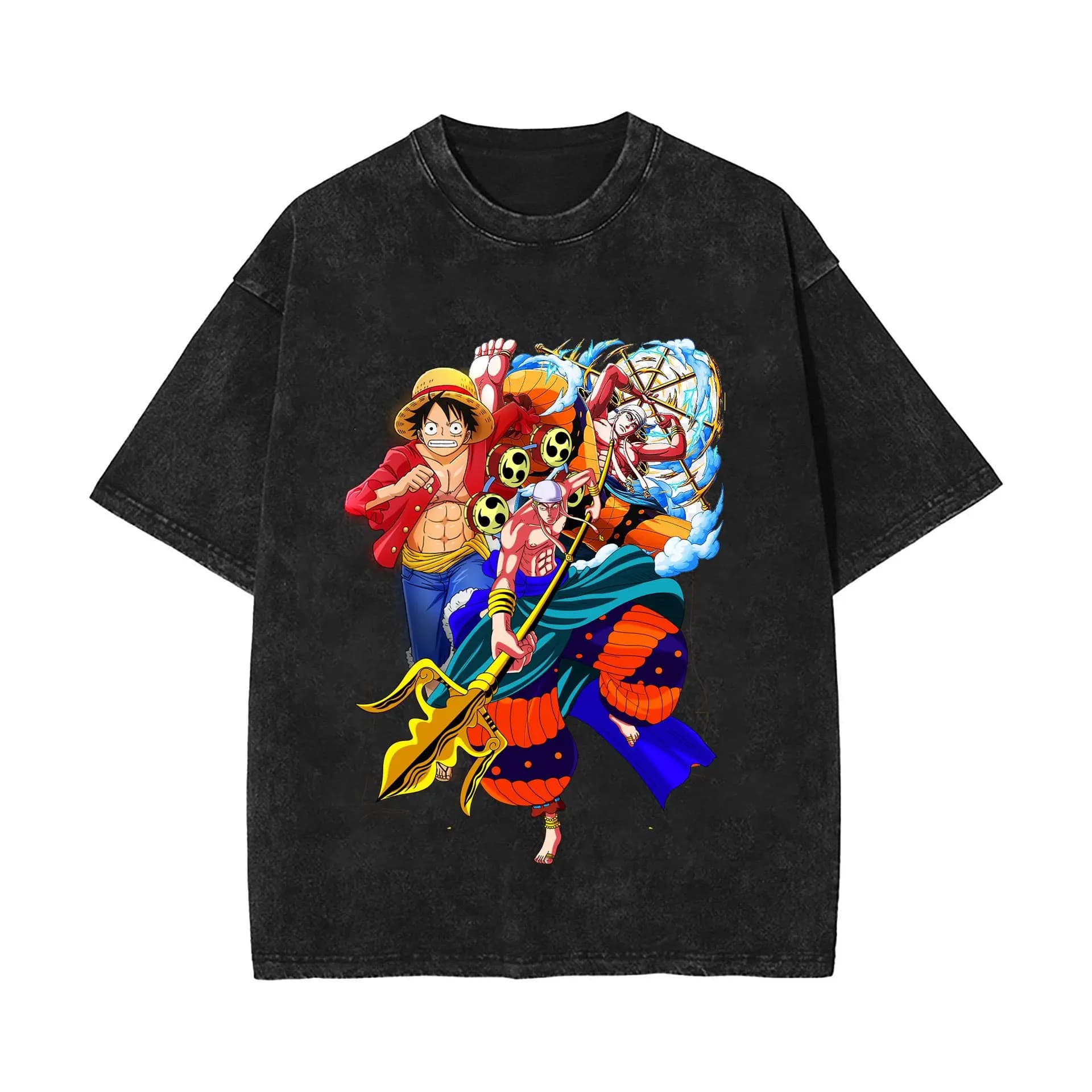 T-shirt Ufficiale Anime One Piece da Uomo, Estiva 2026, in Cotone Casual a Maniche Corte, Top Streetwear Y2K Unisex