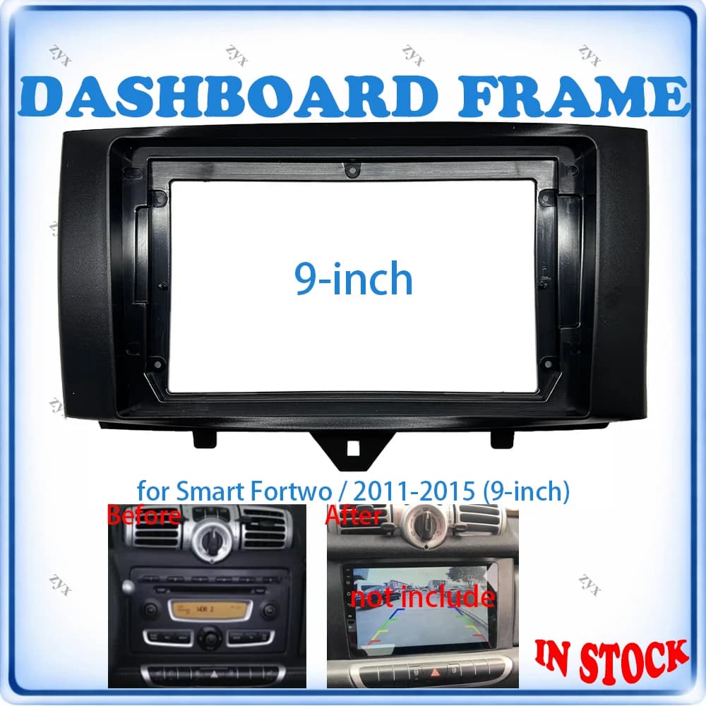 Car Radio Fascia Frame For Benz Smart Fortwo 541 2011-2015 9 inch Wiring Harness Power Cable Car Accessories Plug & Play
