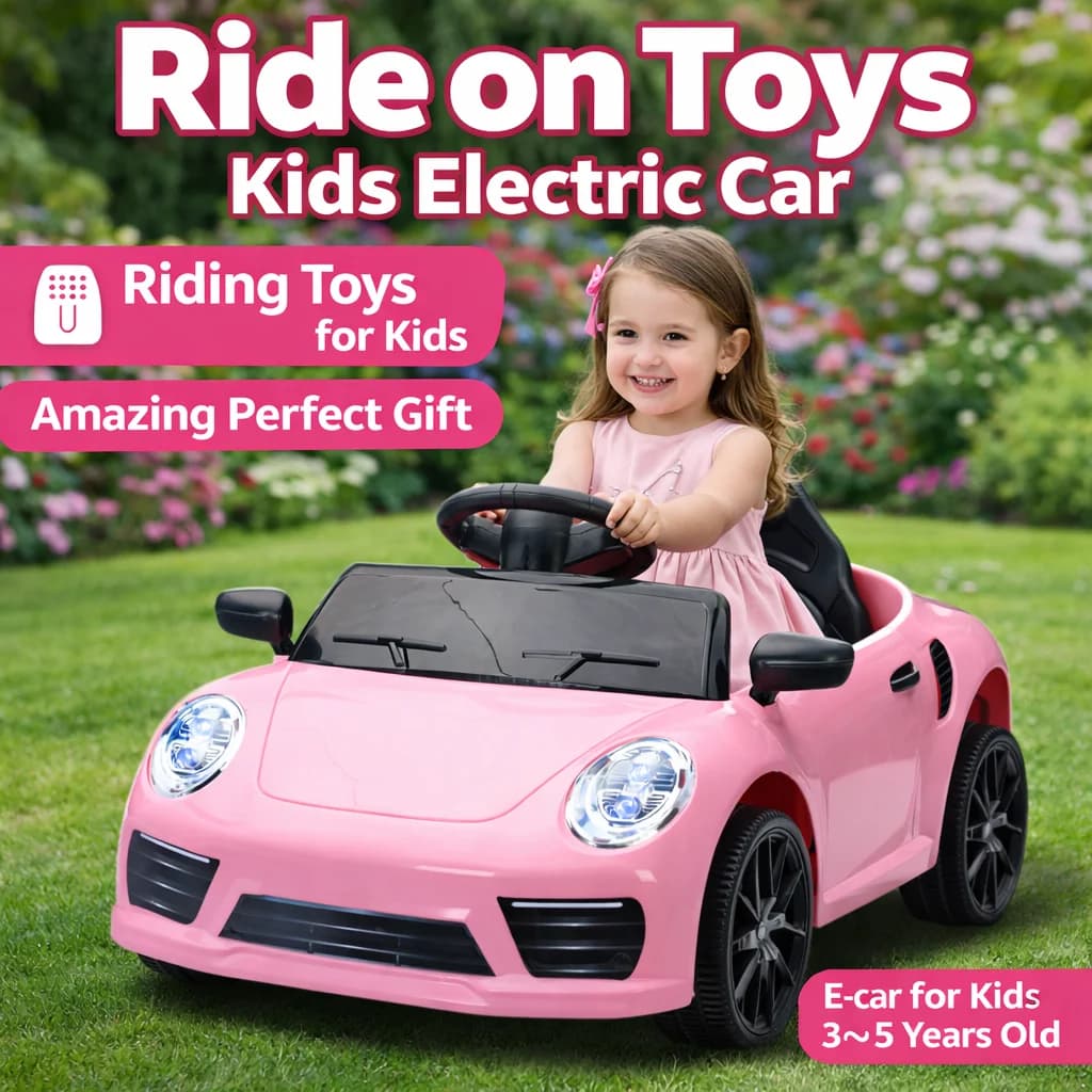 Auto Elettrica Cavalcabile per Bambini con Telecomando / Altalena / Regalo Perfetto per Bambini di 3-5 Anni
