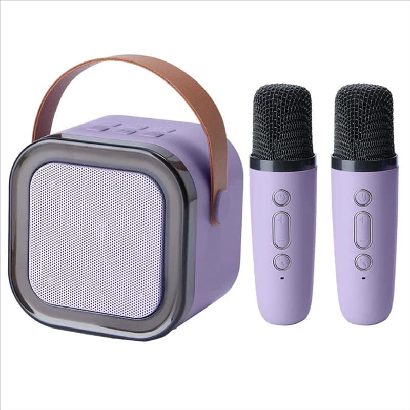 Macchina per karaoke portatile ELECT-RGB con doppi microfoni wireless Lettore musicale per feste di Natale in famiglia