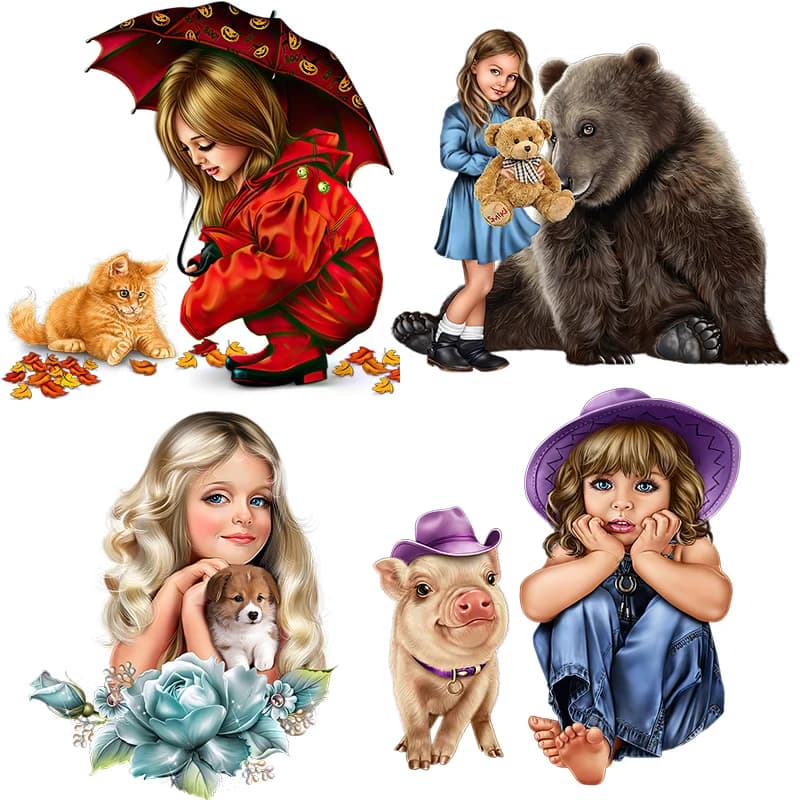 Three Ratels CF277 Classic nostalgic angel European girl sticker wall room decoration Self-adhesive Corrector