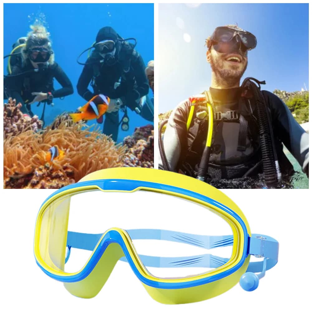 Children's Swimwear Swimwear Anti-fog Swimwear Waterproof HD swim glasses with earplugs Sports swimming glasses Snorkeling