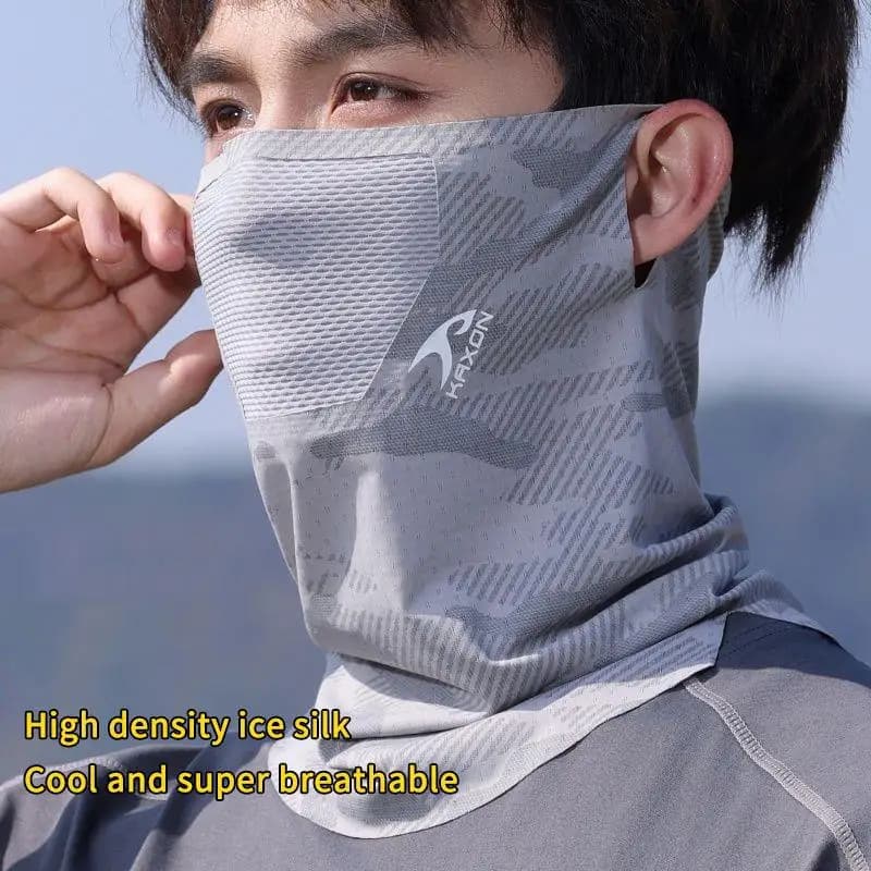 Ice Silk Summer Face Mask with Neck Protection Sun UV Block Lightweight Breathable for Running Cycling