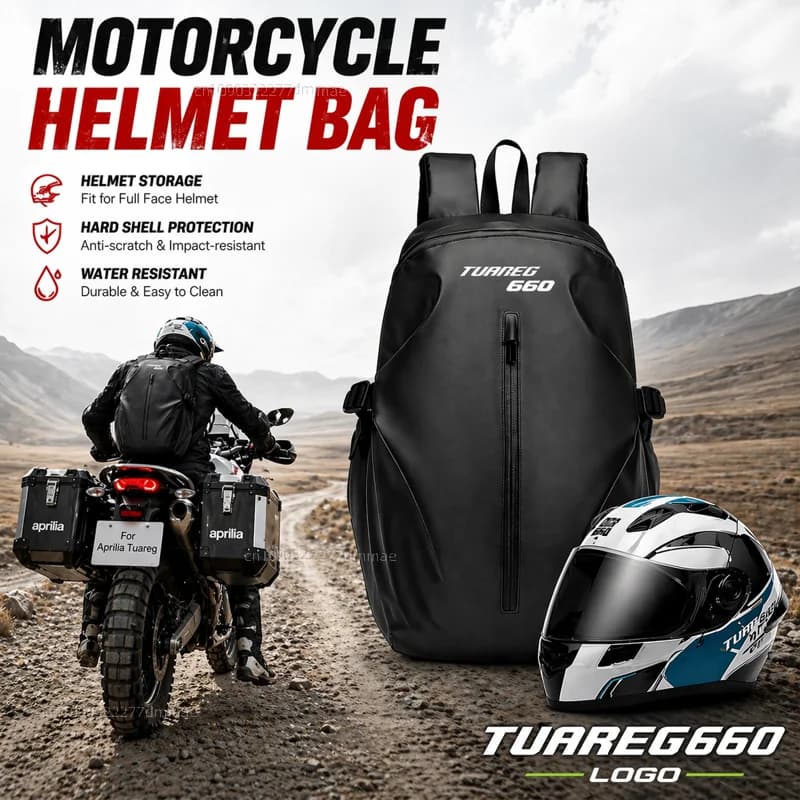 Knight Backpack Motorcycle Helmet Bag Travel Equipment Waterproof Large Capacity Riding Gear For Aprilia Tuareg 660 Tuareg660