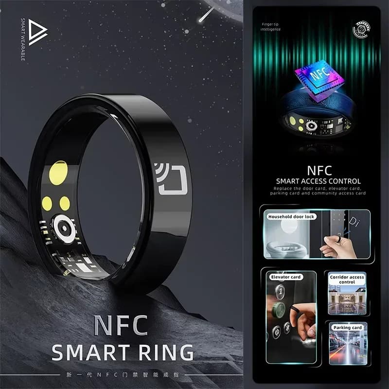 2025 Nuovo NFC Smart Ring per Xiaomi Smart Ring 5ATM Impermeabile Uomo Donna 24H Monitor di salute Gesto di controllo Funzione multi-sport