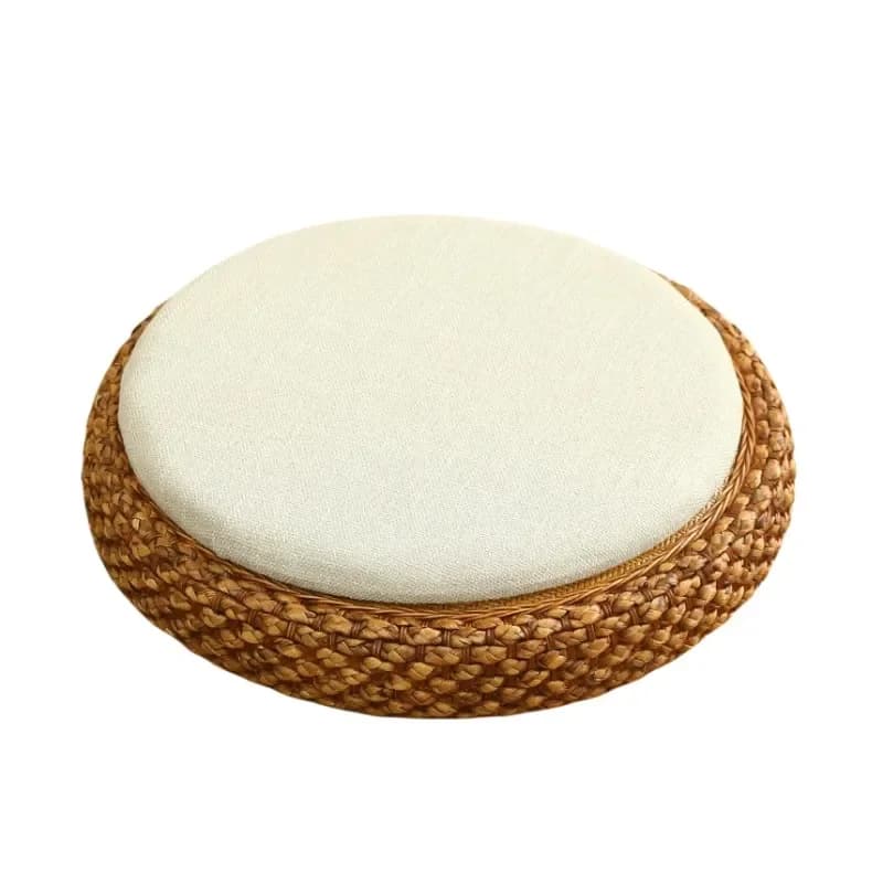 %a Handwoven Meditation Cushion Pillows for Sitting On Floor Seating Natural Straw Zabuton Japanese