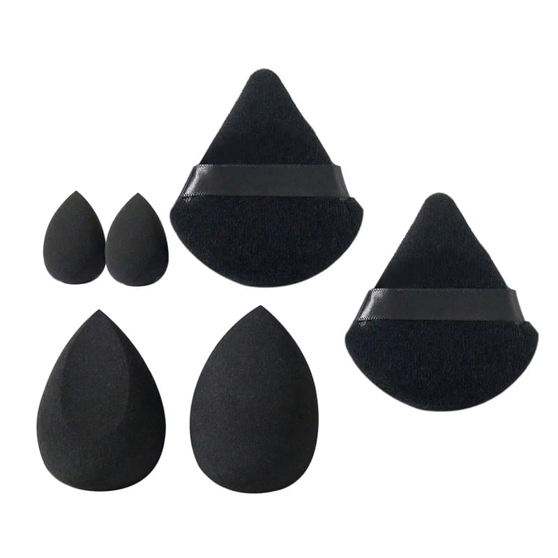 Set di 6 spugne per trucco, fondotinta morbido, frullatore di bellezza, uso asciutto e bagnato, soffio per cipria, strumenti cosmetici portatili
