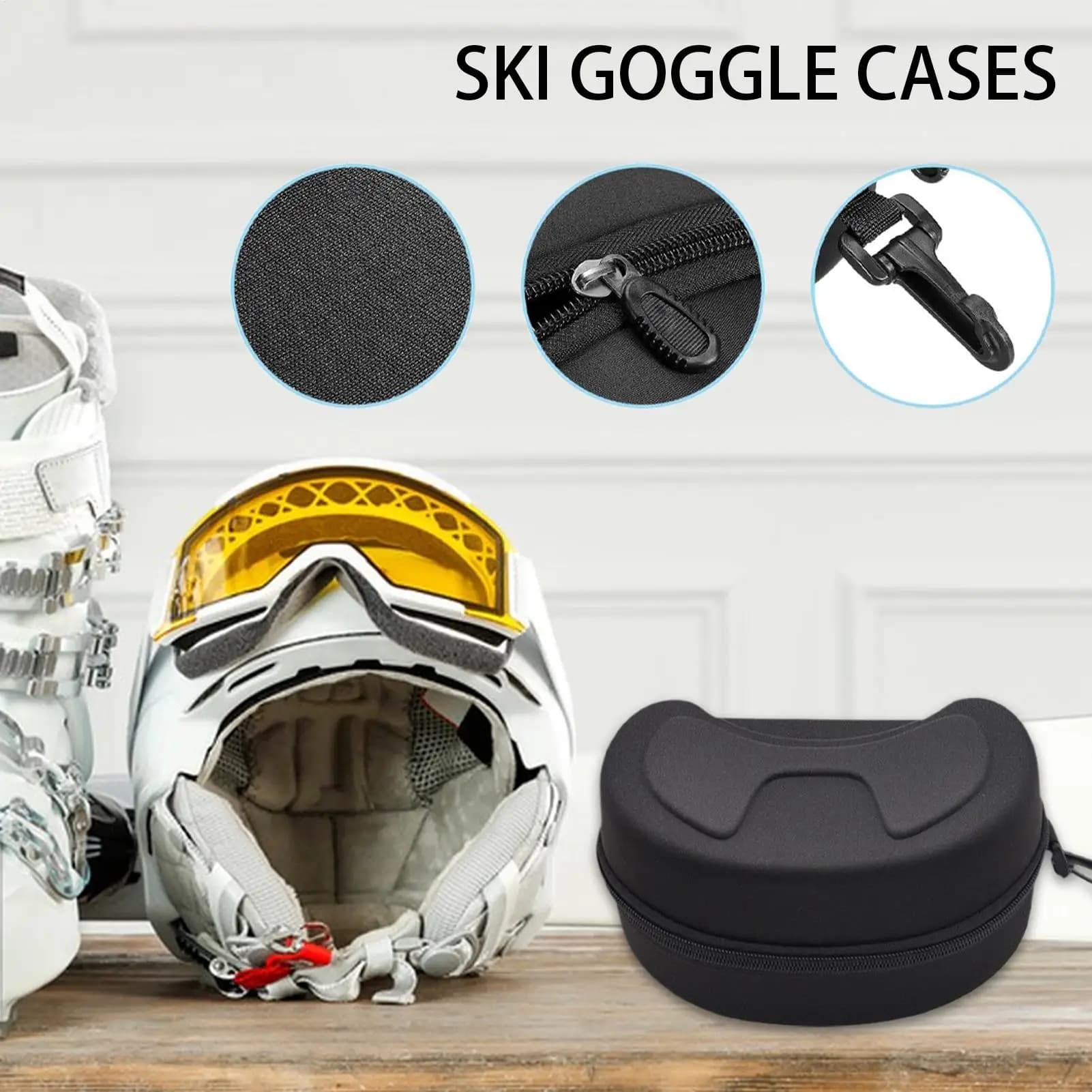 Rigid Case for High Strength Ski Glasses, Anti-shock, Waterproof, for Snow and Swimming Glasses, Waterproof Container for Glasses