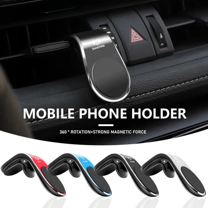 Magnetic Car Phone Holder Stand GPS Support Air Vent Clip For SsangYong Actyon Korando Rexton Kyron Rodius Tivoli